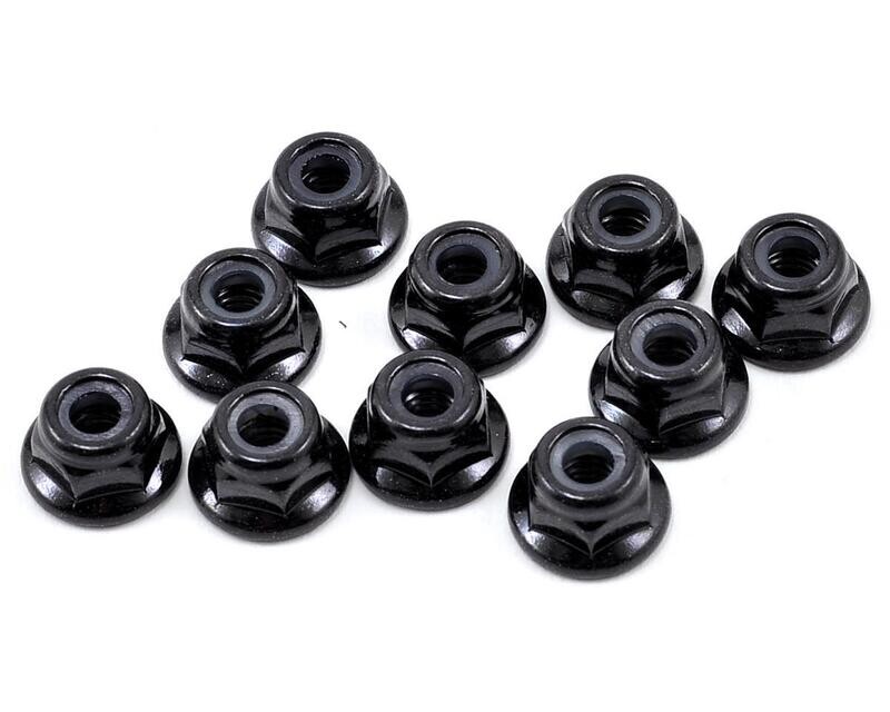 TKR1212 Tekno RC M4 Flanged Locknut (Black) (10)
