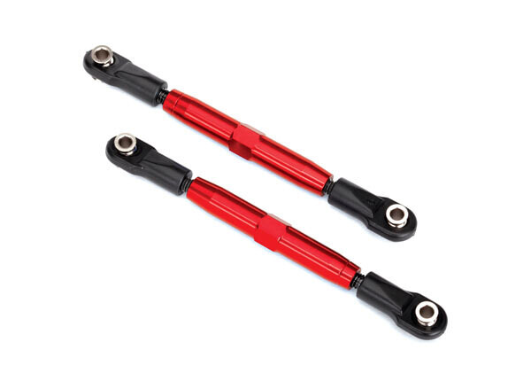 3643R Camber links, front (TUBES red-anodized, 7075-T6 aluminum, stronger than titanium) (83mm) (2)/ rod ends (4)/ aluminum wrench (1) (#2579 3x15 BCS (4) required for installation)fits Slash 4x4, Rus