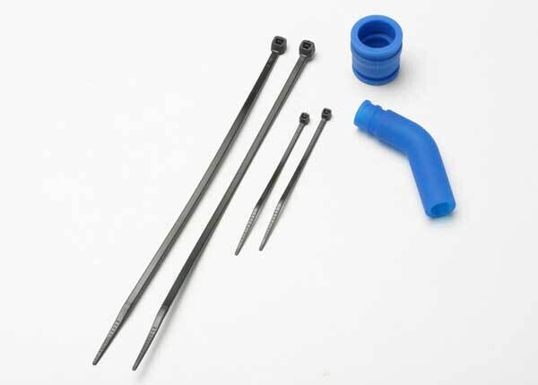 5245 Pipe coupler, molded (blue)/ exhaust deflecter (rubber, blue) cable ties