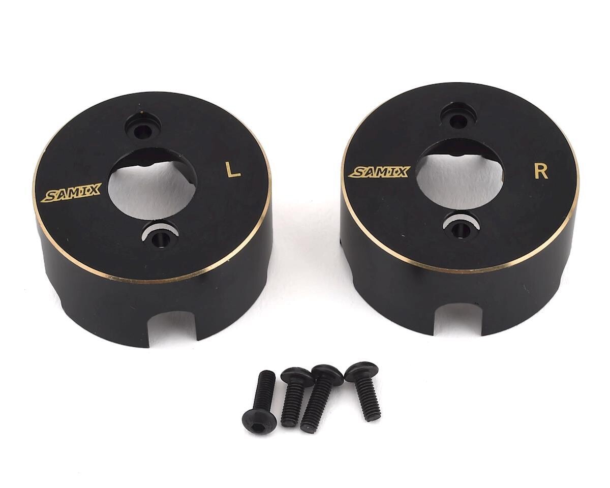 SAMSCX2-4012V2 SCX10 II Samix V2 Brass Double Sheer Steering Knuckle Weight (2)