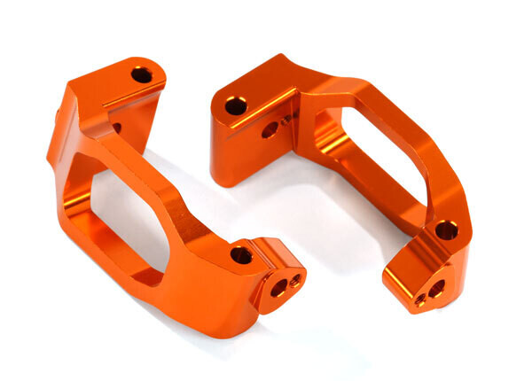 8932A - Caster blocks (c-hubs), 6061-T6 aluminum (orange-anodized), left &amp; right/ 4x22mm pin/ 3x6mm BCS/ retainers, fits MAXX and MAXX Slash