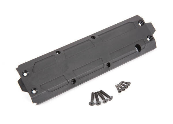 8945R - Skidplate, center/ 4x20 CCS (4)/ 3x10 CS (4) (fits Maxx® with extended chassis (352mm wheelbase))