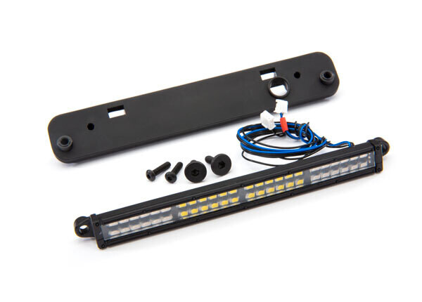 7883 - LED light bar, rear, red (with white reverse light) (high-voltage) (24 red LEDs, 24 white LEDs, 100mm wide)/ light bar mount (fits X-Maxx or Maxx