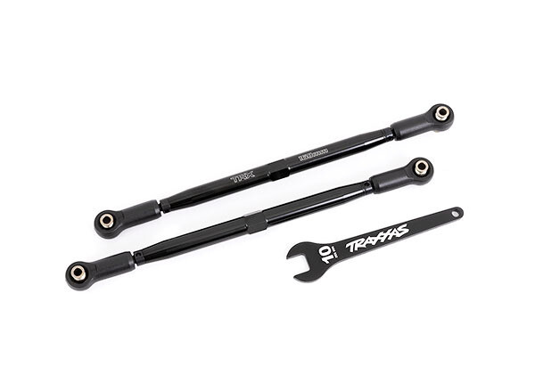 7897A Toe links, front (TUBES black-anodized, 7075-T6 aluminum, stronger than titanium) (2) (for use with #7895 X-Maxx WideMaxx suspension kit)