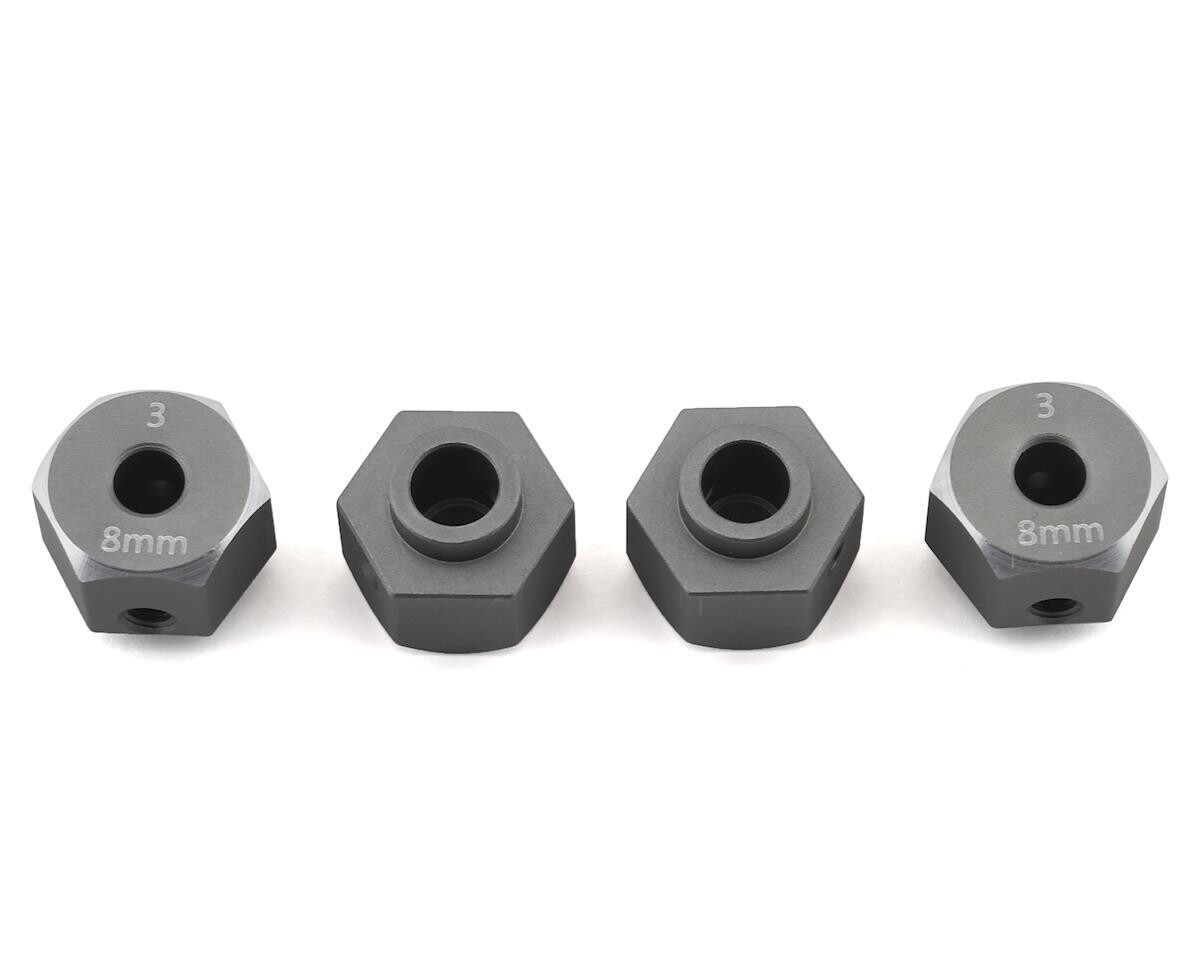 SCX3-6063-8GM Samix SCX10 III/Capra Aluminum Hex Adapter (Grey) (4) (8mm)