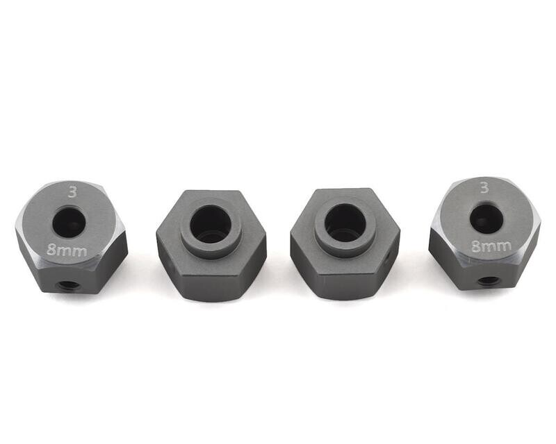 SCX3-6063-8GM Samix SCX10 III/Capra Aluminum Hex Adapter (Grey) (4) (8mm)
