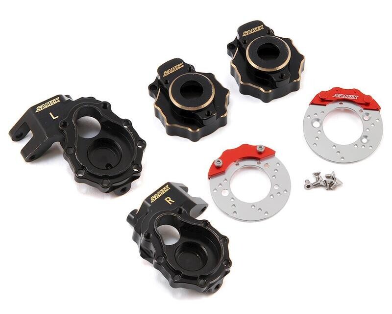 SAMTRX4-4412C3 Samix Traxxas TRX-4 Brass Steering Knuckle, Portal Cover &amp; Scale Brake Rotor Set