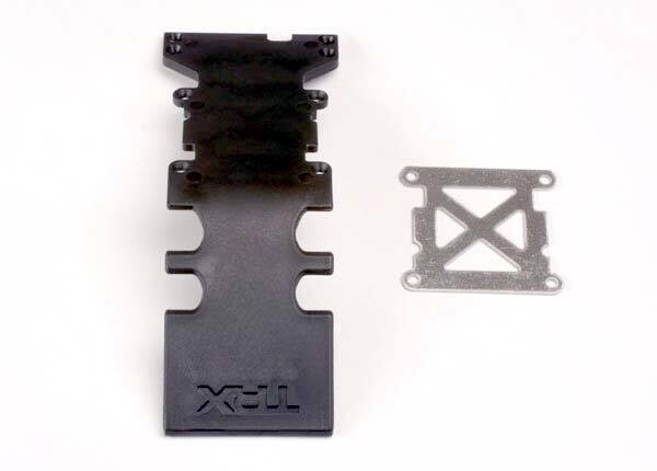 4938 Skidplate, rear plastic (black)/ stainless steel plate