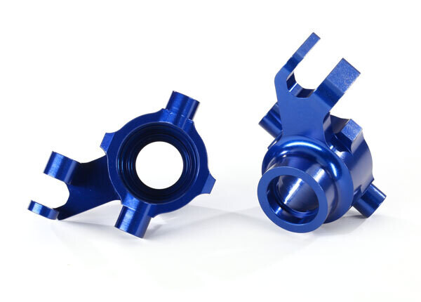 8937X Steering blocks, 6061-T6 aluminum (blue-anodized), left &amp; right, fits MAXX and MAXX Slash