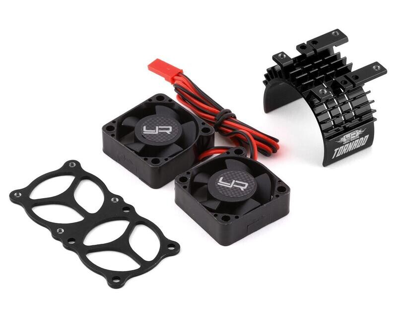 YEA-YA-0643BK Yeah Racing Aluminum 540/550 Motor Heat Sink w/Twin Tornado Fans (Black)