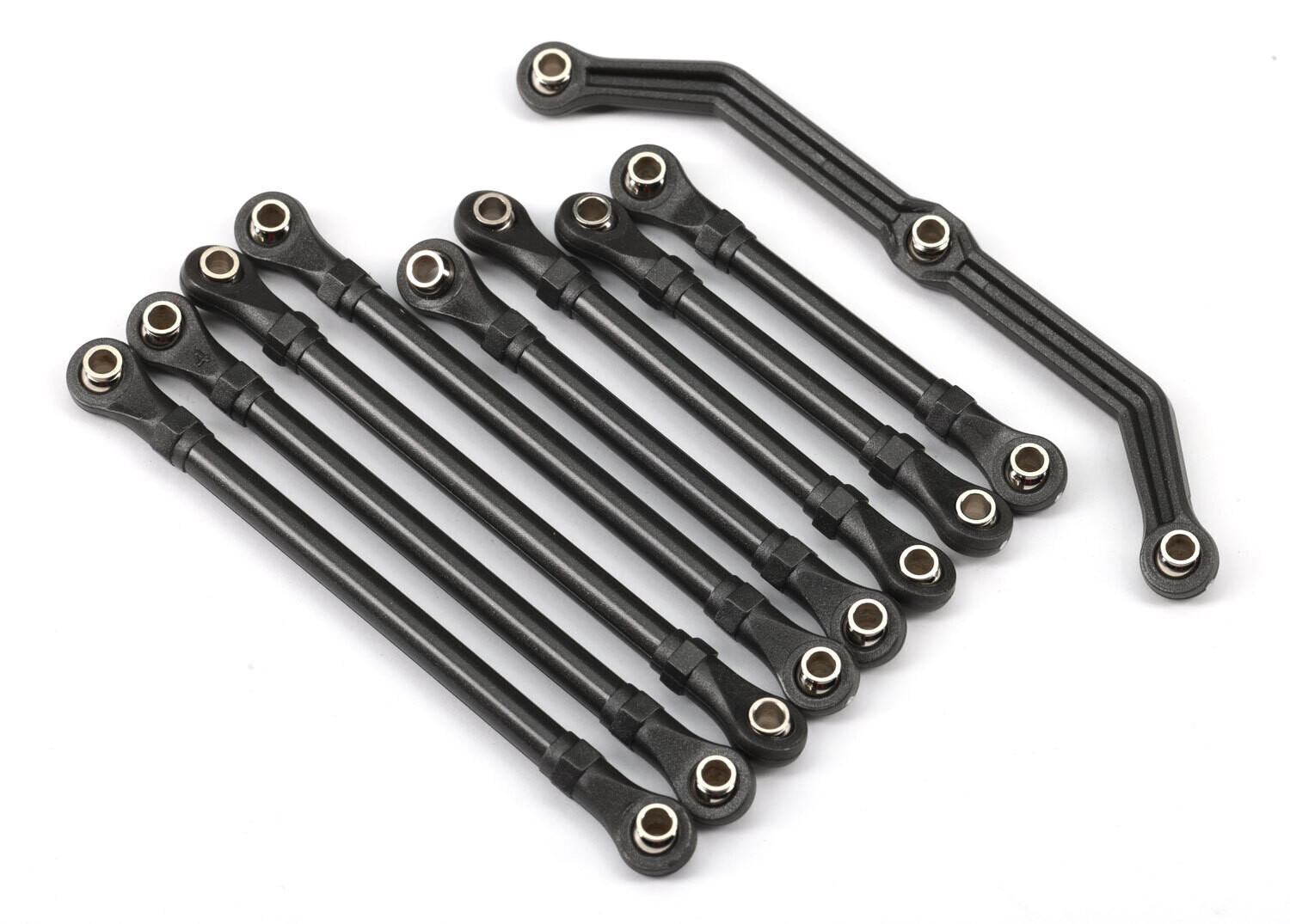 9742R Suspension link set, TRX4M, complete (front &amp; rear) (includes steering link (1), front lower links (2), front upper links (2), rear lower links (4)) (assembled with hollow balls)