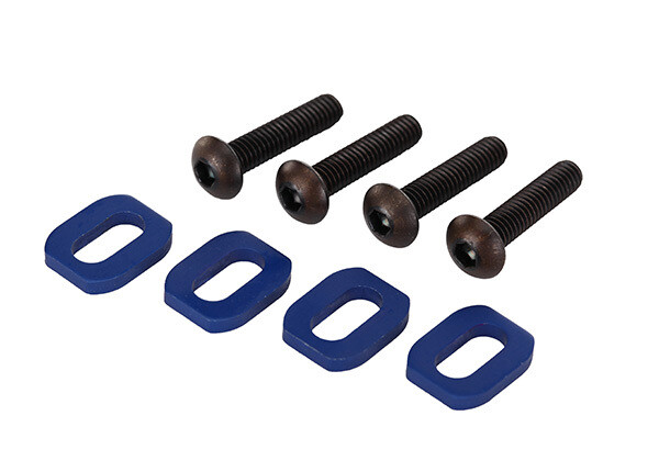 7759  Washers, motor mount, aluminum (blue-anodized) (4)/ 4x18mm BCS (4)