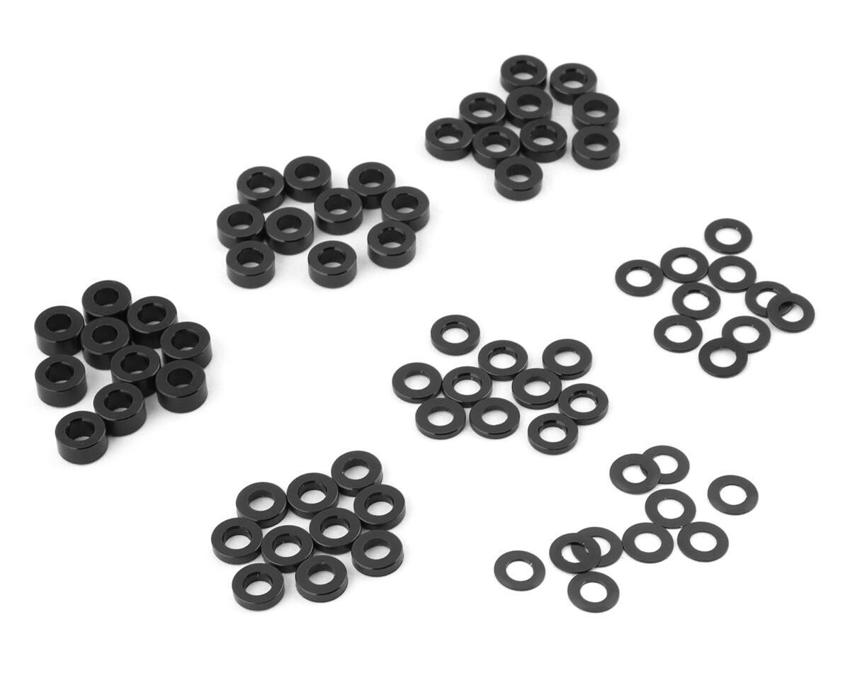 YEA-YA-0390BK Yeah Racing 3x0.25/0.5/1.5/2/2.5/3mm Flat Washer Set (Black) (70)
