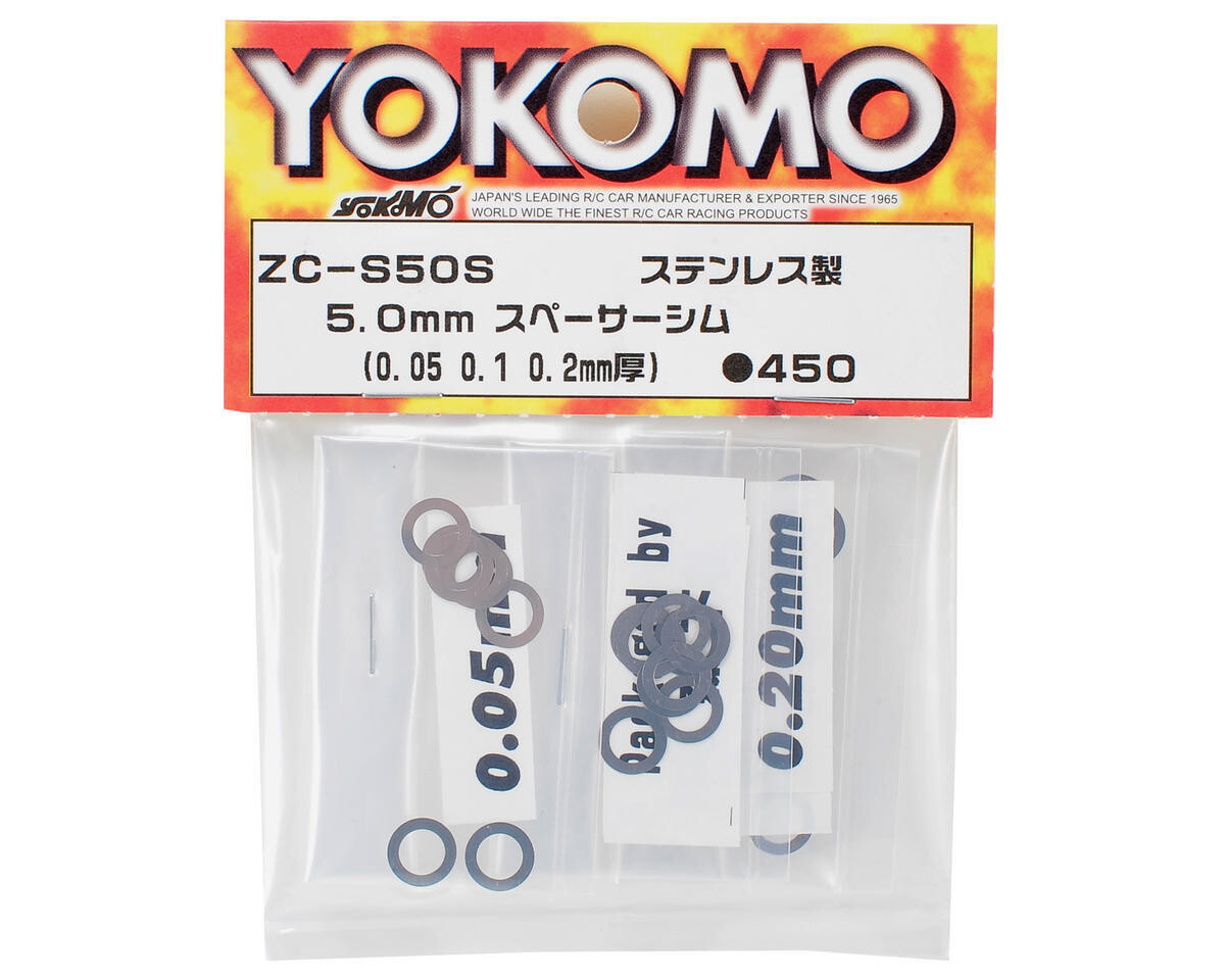 YOKZC-S50SA  Yokomo 5x8mm Spacer Shim Set (0.05, 0.1 &amp; 0.2mm)