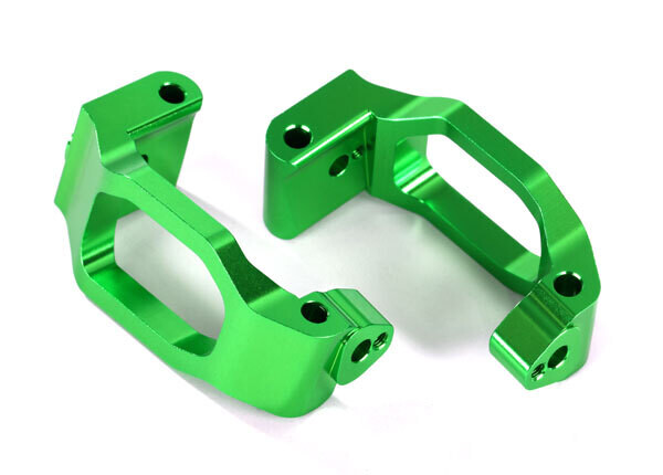 8932G - Caster blocks (c-hubs), 6061-T6 aluminum (green-anodized), left &amp; right/ 4x22mm pin/ 3x6mm BCS/ retainers, fits MAXX and MAXX Slash