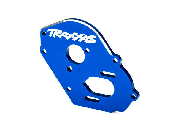 9490X - Plate, motor, blue 4mm thick aluminum/ 3x10mm CS with split and flat washer