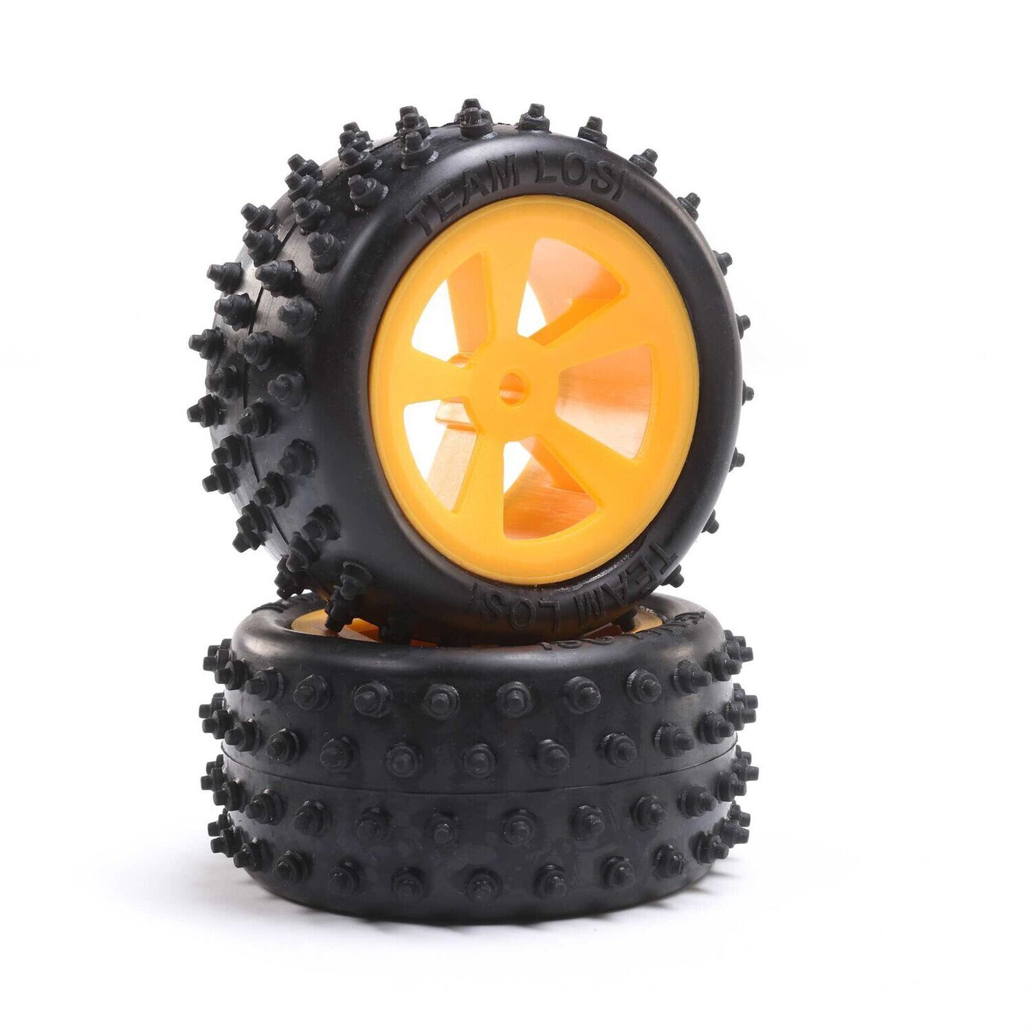4LOS41022  Row Rear Tires, Mounted, Orange (2): Mini JRX2