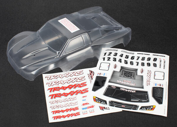 7012R Body, 1/16th Slash (clear, requires painting)/grille, lights decal sheet