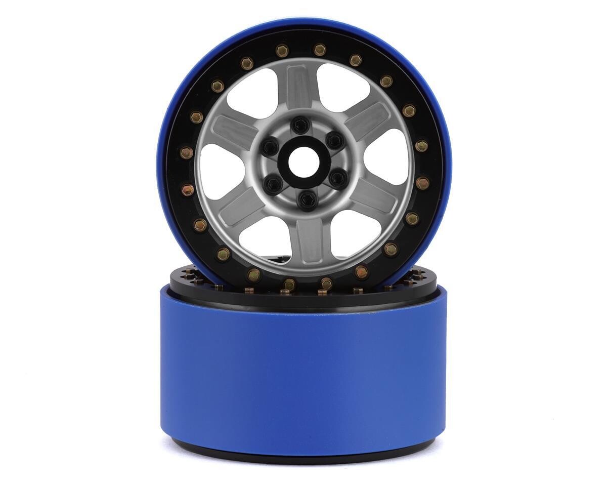 SSD00434 SSD RC Challenger PL 2.2&quot; Beadlock Crawler Wheels (Silver/Black) (2)