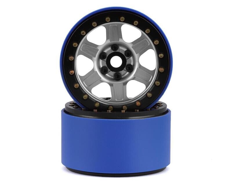 SSD00434 SSD RC Challenger PL 2.2&quot; Beadlock Crawler Wheels (Silver/Black) (2)