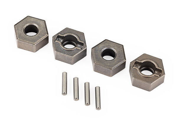 9069 Wheel hubs, 12mm hex (steel), extreme heavy duty (4)/ 2x9.8mm pin (4) (for use with #9080 upgrade kit and 6mm axles)