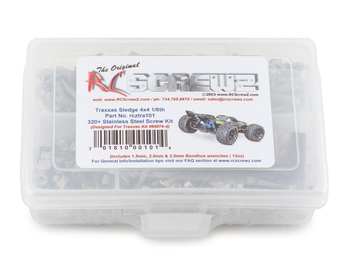 RCZTRA101 RC Screwz Traxxas Sledge 4x4 Stainless Steel Screw Kit