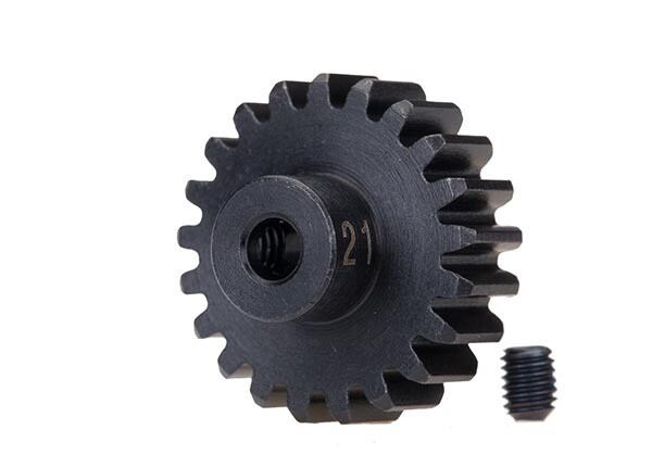 3951X  Gear, 21-T pinion (32-p), heavy duty (machined, hardened steel) (fits 3mm shaft)/ set screw