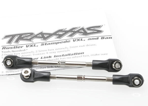 3745 Turnbuckles, toe link, 59mm (78mm center to center) (2) (assembled with rod ends and hollow balls) fits Slash, Rustler and Raptor