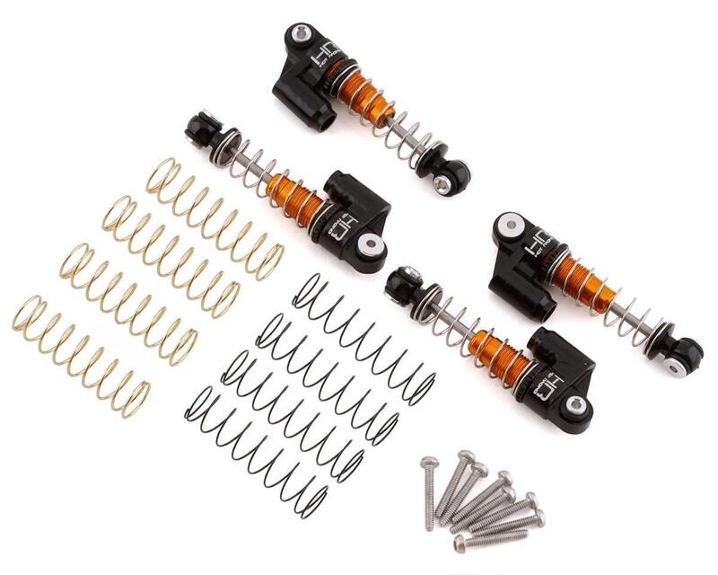 HRASXTF326RX04 Hot Racing Axial SCX24 Aluminum Threaded Oil Emulsion Shocks (4)