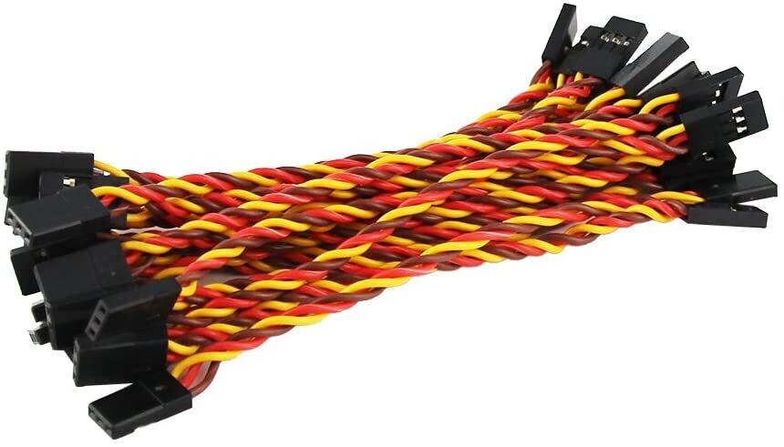 TSRC0029 MALE TO MALE  TWISTED WIRING 100MM 10CM 3.93&quot; 26AWG 30 CORES RC SERVO EXTENSION LEAD CABLE