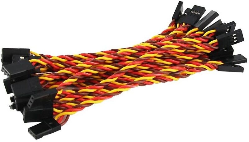 TSRC0029 MALE TO MALE  TWISTED WIRING 100MM 10CM 3.93&quot; 26AWG 30 CORES RC SERVO EXTENSION LEAD CABLE