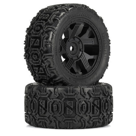 DTX564110 1/6 Warthog F/R 5.7&quot; Monster Truck Tires MTD 24mm Black Ripper (2)