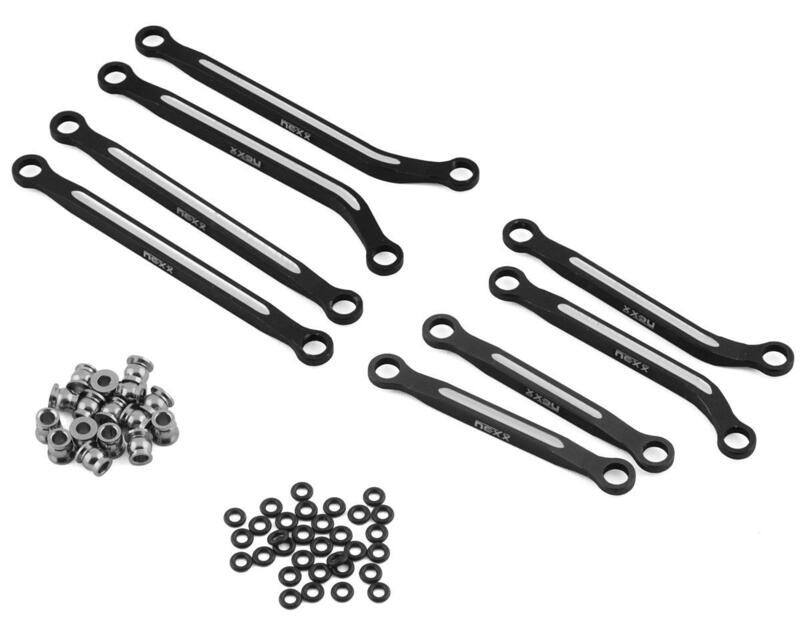 NX-383-BL NEXX Racing TRX-4M Aluminum High Clearance Links (Black)