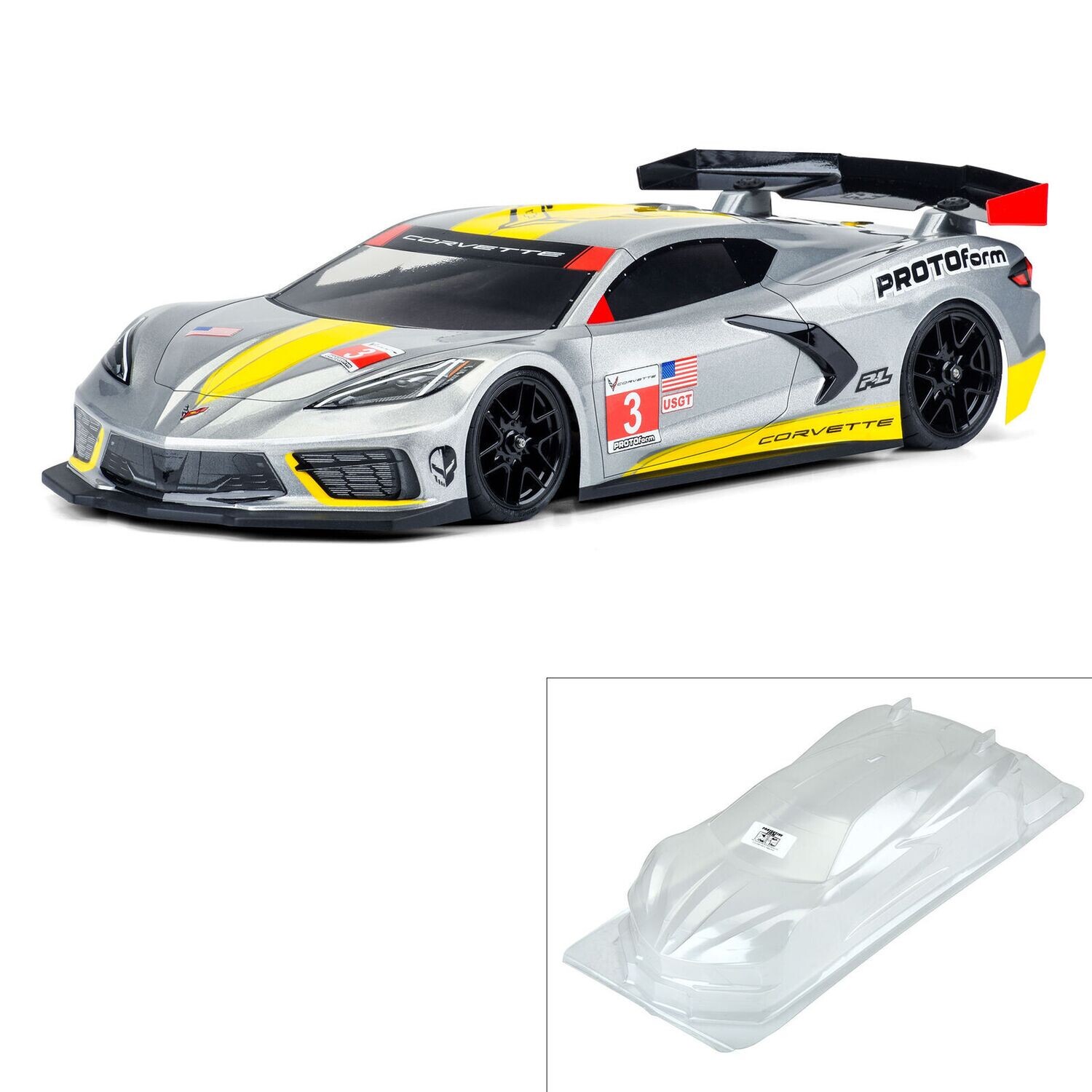 PRM157425 1/10 Chevrolet Corvette C8 Clear Body: 190mm Touring Car