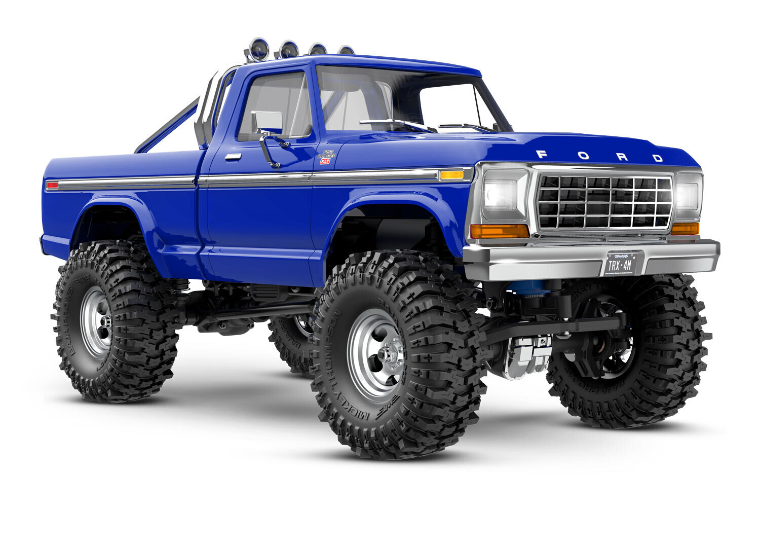 97044-1-BLU TRX-4M Ford TRX-4M High Trail Edition Scale and Trail crawler with Ford F-150 pickup body: 1/18 scale 4X4 trail truck, fully-assembled, Ready-To-Drive, with TQ 2.4 GHz 2-channel transmitte
