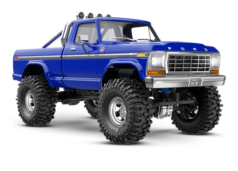 97044-1-BLU TRX-4M Ford TRX-4M High Trail Edition Scale and Trail crawler with Ford F-150 pickup body: 1/18 scale 4X4 trail truck, fully-assembled, Ready-To-Drive, with TQ 2.4 GHz 2-channel transmitte