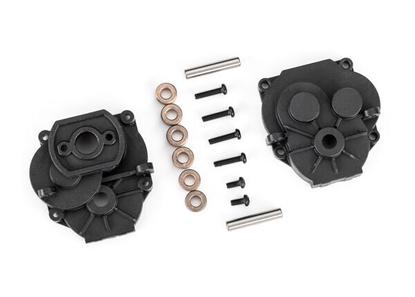 9747 Gearbox housing (front &amp; rear)/ 2x4mm BCS (with threadlock) (2)/ 2x8mm BCS (4)/ 3x16mm pins (2)