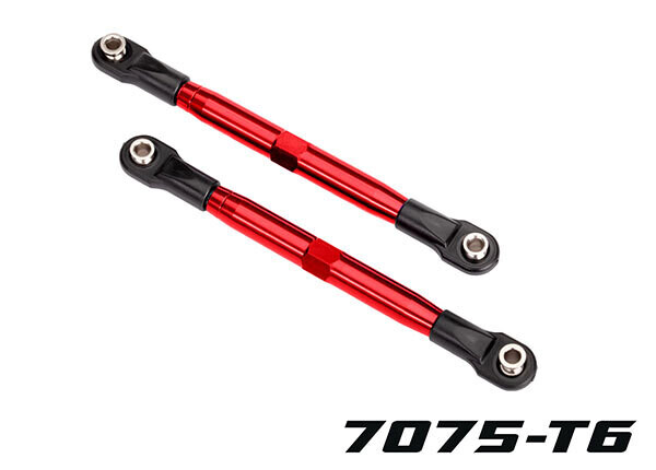 6742R Toe links (TUBES red-anodized, 7075-T6 aluminum, stronger than titanium) (87mm) (2)/ rod ends (4) aluminum wrench (1)fits Slash 4x4, Rustler 4x4, Stampede 4x4 and Raptor R