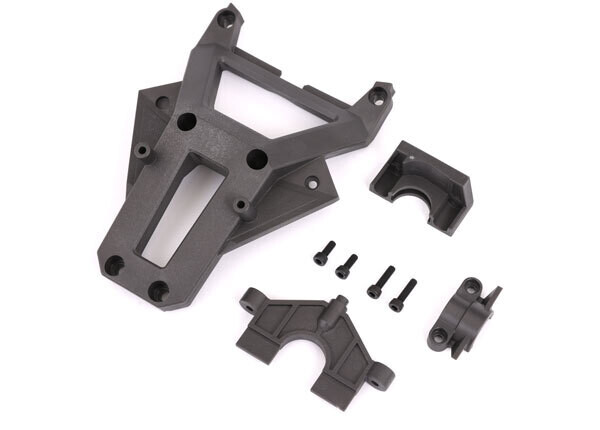 7820 Servo mount/ bulkhead cover/ chassis brace/ steering cover/ 3x12mm CS (2)/ 3x8mm CS (2)