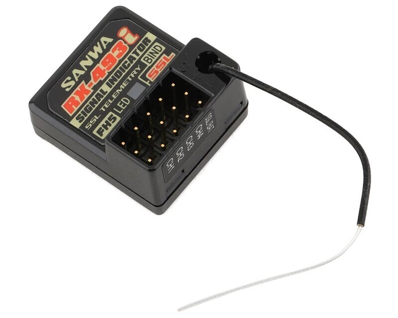 SNW107A41375A Sanwa/Airtronics RX-493i M17/MT-5 2.4GHz 4-Channel FHSS-5 Telemetry Receiver
