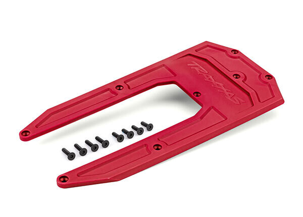 9623R Skidplate, chassis, red (fits Sledge)