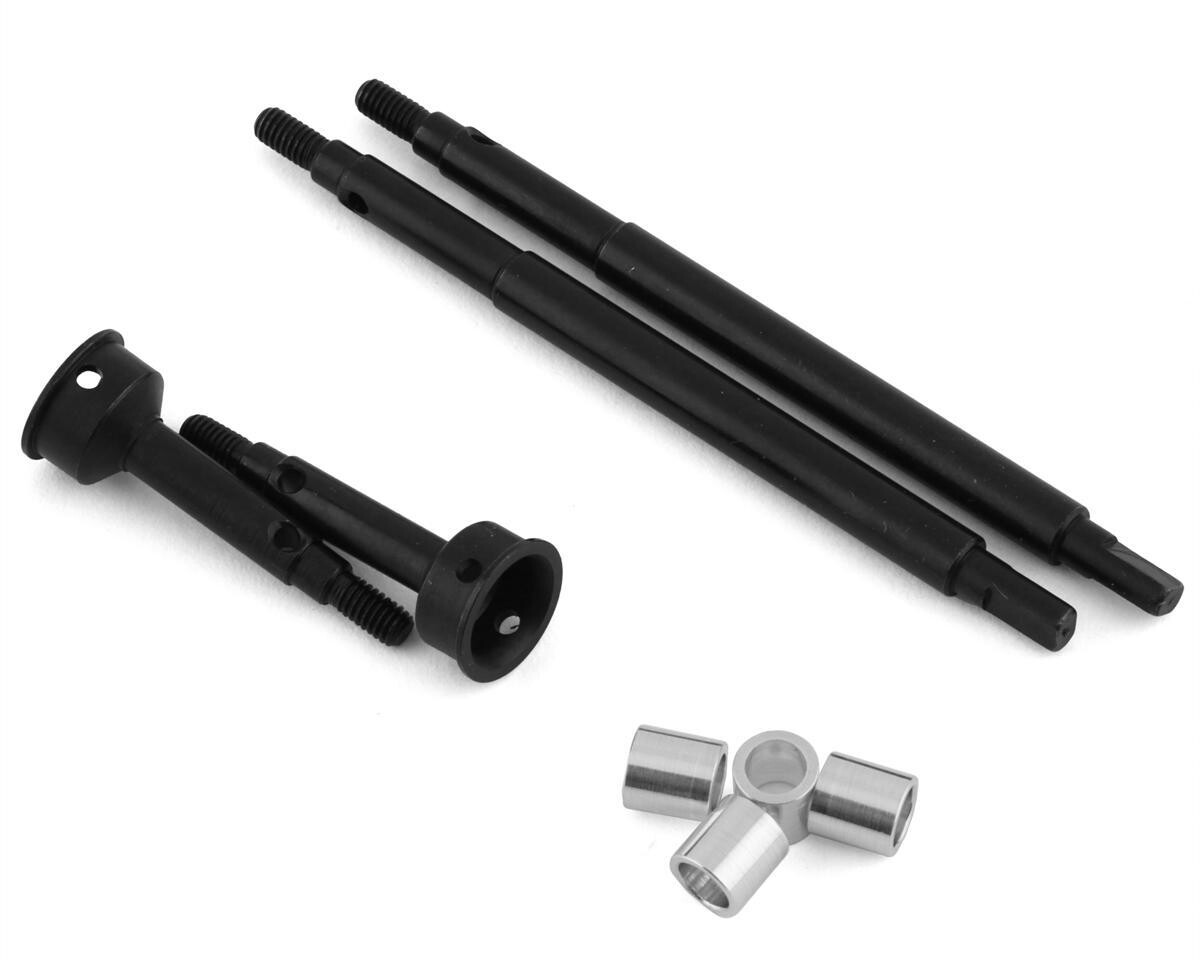 HRASTRXM39W05 Hot Racing Traxxas TRX-4M +5mm Front &amp; Rear Hardened Steel Drive Axles