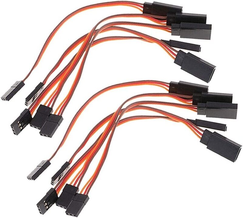 TSRC0055 3-Pin Servo Extension Cable Cord 10cm/4&#39;&#39; 3.93 inch Female to Male Lead Wire Connector JR for RC Car Airplanes Remote Control