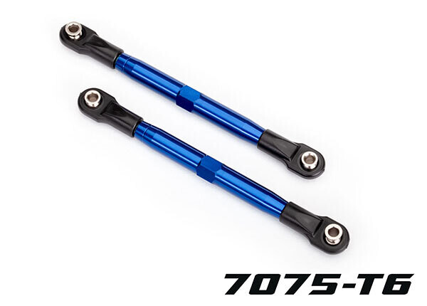 6742X Toe links (TUBES blue-anodized, 7075-T6 aluminum, stronger than titanium) (87mm) (2)/ rod ends (4) aluminum wrench (1) fits Slash 4x4, Rustler 4x4, Stampede 4x4 and Raptor R