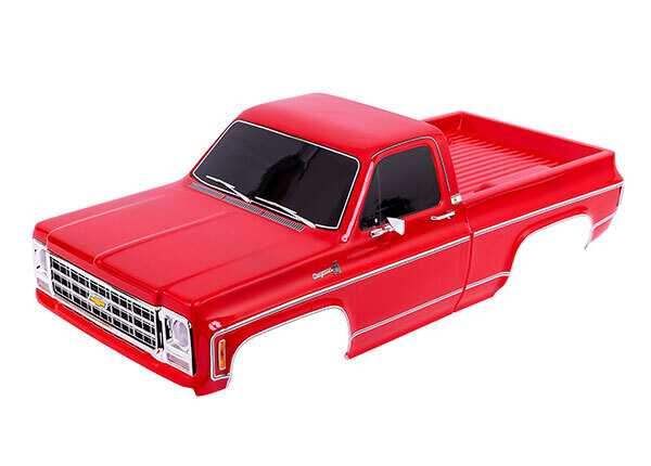 9212R Body, Chevrolet K10 Truck (1979), complete, Red (painted, decals applied) (includes grille, side mirrors, door handles, windshield wipers, front &amp; rear bumpers, clipless mounting) (requires #9