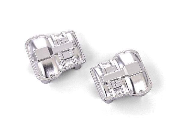 9738-SATIN Axle cover, front or rear (satin chrome) (2)
