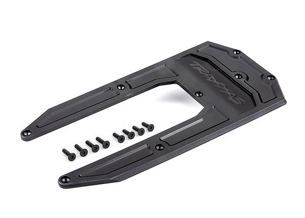 9623 Skidplate, chassis, black (fits Sledge)