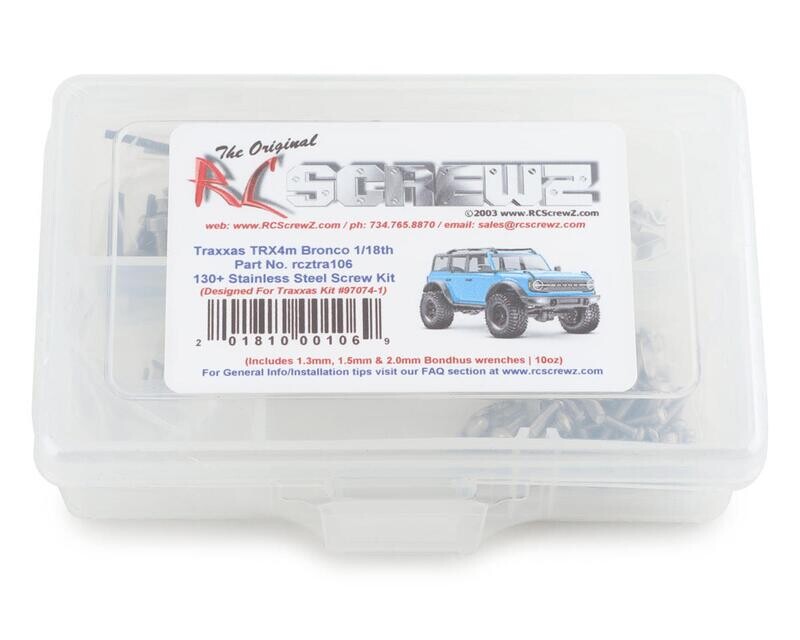 RCZTRA106 RC Screwz Traxxas TRX-4M Bronco 1/18th Stainless Steel Screw Kit