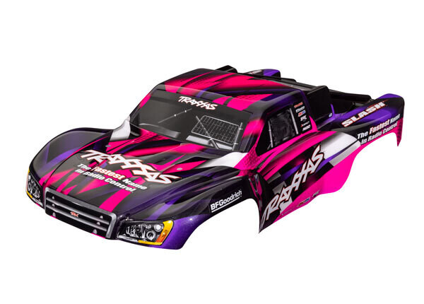 5851P Body, Slash 2WD (also fits Slash® VXL &amp; Slash 4X4), pink &amp; purple (painted, decals applied)