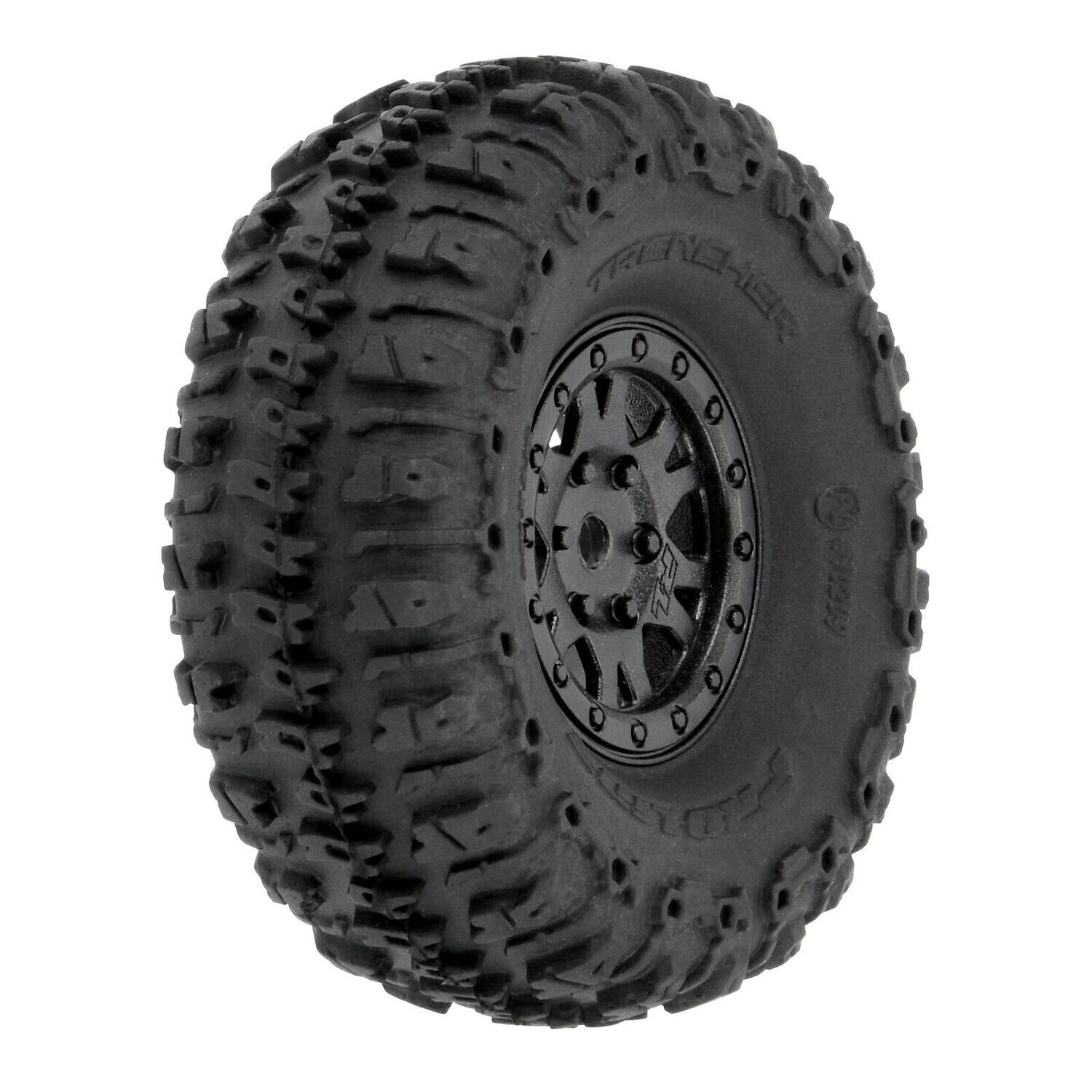 PRO1020910 1/24 Trencher Fr/Rr 1.0&quot; Tires Mounted 7mm Black Impulse (4): SCX24